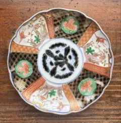 骨董皿 伊万里 金襴手の色絵皿 中皿 紅葉花鳥文 - メルカリ