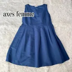 axes femme ネイビー ノースリーブ ワンピース