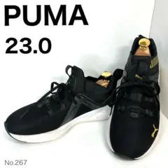 PUMA プーマ　スニーカー 　ゴールド ブラック　23.0cm