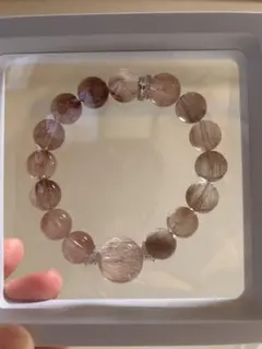 ピンク サゲニティック ラダー ミックス 大玉 ミラーボールカット ブレス ピンク サゲニティック ラダー ミックス 大玉 ミラーボール