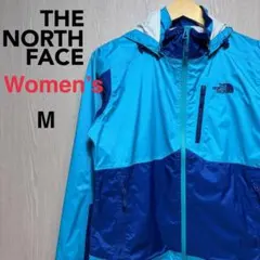 ザノースフェイス☆マウンテンパーカー　レディースＭ　ブルー系　刺繍ロゴ