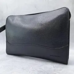 BURBERRY バーバリー クラッチバッグ セカンドバッグ レザー 黒