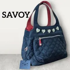 新品 SAVOY サボイ ハンドバッグ キルティング ビジュー ブラック 黒