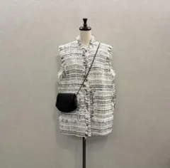 DEPAREILLE 90,200円23S/S フリンジツイードジレ