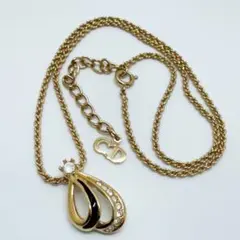 クリスチャンディオール　オニキスペンダント ネックレス