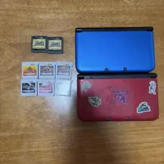 ニンテンドー3DS LL 青 赤 ゲームソフト付き