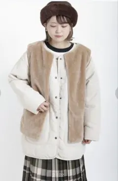 Samansa Mos2 ボアベストレイヤードブルゾン