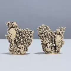 やちむん家 シーサー ミニチュアフィギュア ✺ White (オス・メス)