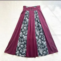 axes femme ジャガード切替ロングスカート