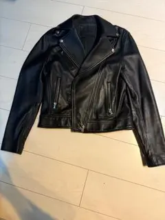 ブラック レザー ライダースジャケットのサムネイル