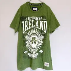アーバンアイリッシュ Ｔシャツ クルーネック 半袖 ロゴ Ｓ 緑 綿 カジュアル