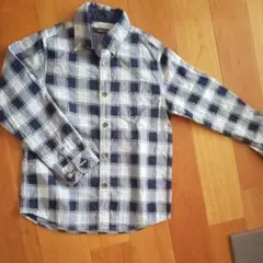 COMME CA MEN キッズ チェックシャツ 120 ブルー