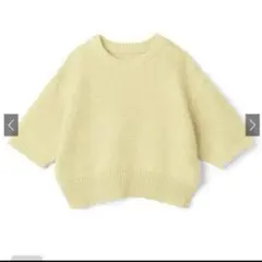 パフスリーブサマーニットトップス[an1142] イエロー