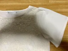 クチュールブローチ　アイボリー　花柄レース半袖　40サイズ　中古のサムネイル