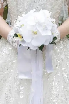 ホワイト アーティフィシャルフラワー ブーケ・ブートニア