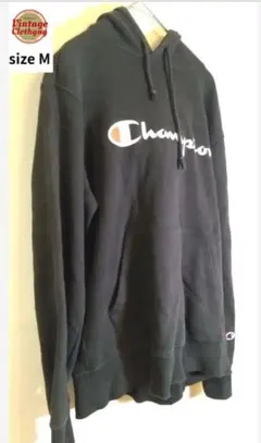 Champion ロゴパーカー M ブラック シミあり