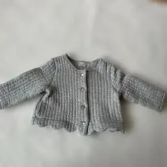 ☆プティマイン　グレー キルティングジャケットカーディガン ☆サイズ80