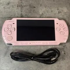 PSP-3000 ピンク 本体 UMD読込可　ケーブル付き