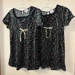 motherways 花柄ベロア調半袖ワンピース 2着セット140サイズ