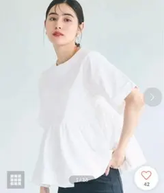 coca バルーン半袖ブラウス Mサイズ ホワイト