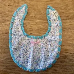 ベビースタイ(花柄リボン付き)