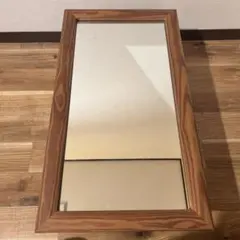 カントリー調 オーク材フレーム 大型ウォールミラー カナディアン/アンティーク チーク無垢材 ヴィンテージスタイル 大判ミラー 90×180 – KANADEMONO