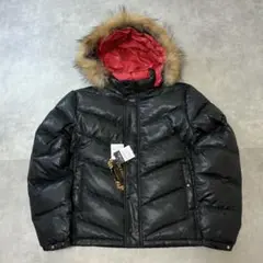 新品タグ付 Y2K 00's お兄系 リアルファー 光沢 ダウンジャケット LL
