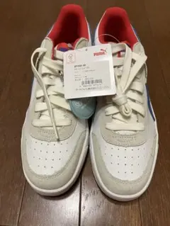 28.0cm プーマ スニーカー 白赤青ライン　シンプル ローカット