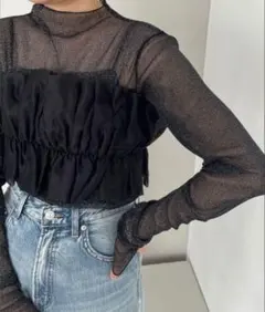 LOWRYS FARM シアー スキン ハイネック LS カットソー