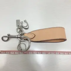 COACH Leather Loop Keychain Fob Charm