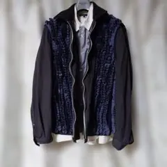 【希少】 コムデギャルソンオム 縮絨フリル ストライプジャケット 川久保玲期