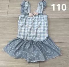 【いいね多数】ミッフィー　水着　110くすみブルー　水色　夏　キッズ　女の子