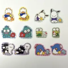 12枚セット　サンリオ　はぴだんぶい　クリアステッカー　フレークシール