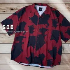 【ジーオーシー】メンズL 半袖シャツ オープンカラー オーバーサイズ