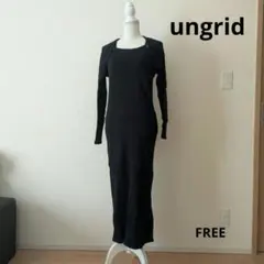 Ungrid ランダムテレコレイヤードフィットカットワンピース　ボレロ　ブラック