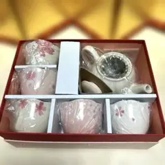茶器セット 急須＆湯のみ5客 和食器 ピンク さくら花柄 来客用