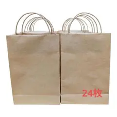 無地 クラフト紙袋 ミニ紙袋 手提げ袋 ラッピング袋 まとめ売り 24枚
