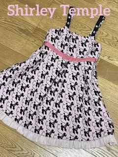 シャーリーテンプル 110 ワンピース プードル柄 リボン フリル 女の子服
