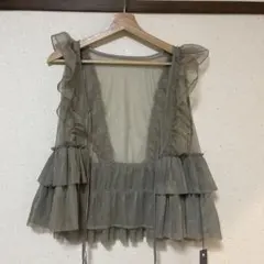 JEANASIS フリル付きシースルービスチェ