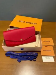 ルイヴィトン モノグラム アンプラント ポルトフォイユ サラ 長財布 レッド