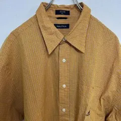 NAUTICA イエロー チェックシャツ 古着 XL