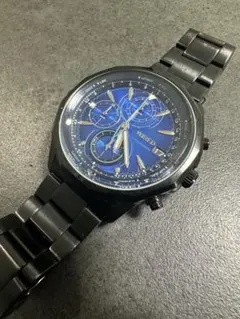 【美品】WIRED クロノグラフ ブルー×ブラック 文字盤