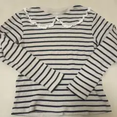 après les cours ボーダー レース襟 140cm