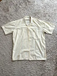 GUY LAROCHE 半袖シャツ イエローとホワイトストライプ　古着