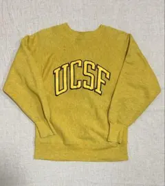 90s チャンピオン リバースウィーブ UCSF マスタード USA製 L