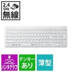 ELECOM ワイヤレスキーボード TK-FDP099TWH