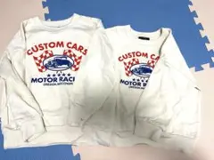 CUSTOM CARS トレーナー 120.130cm アイボリー
