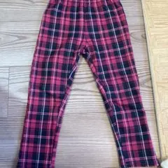 赤黒チェック柄ロングパンツ 95-105cm