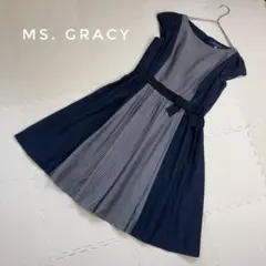 【匿名配送】MS. GRACY エムズグレイシー　ワンピース　リボン　フレア