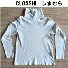 カットソー　タートルネック 長袖Tシャツ　CLOSSHI　ホワイトのサムネイル